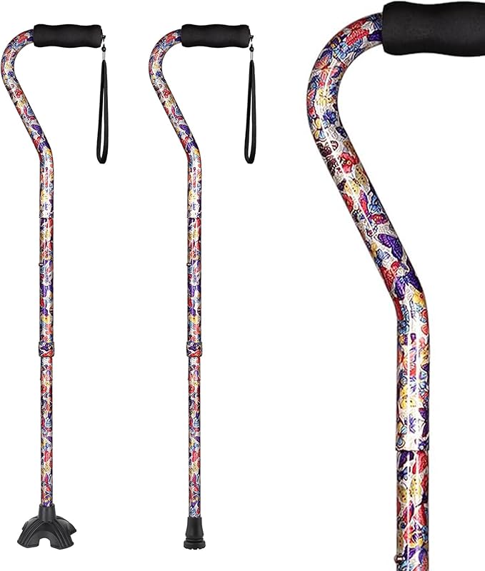 Elegant Walking Cane for Women, Foldable & Adjustable Cane for Seniors with Self-Standing Tip | Lightweight Mobility Aid for Stability & Balance Support