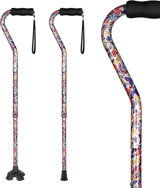 Elegant Walking Cane for Women, Foldable & Adjustable Cane for Seniors with Self-Standing Tip | Lightweight Mobility Aid for Stability & Balance Support