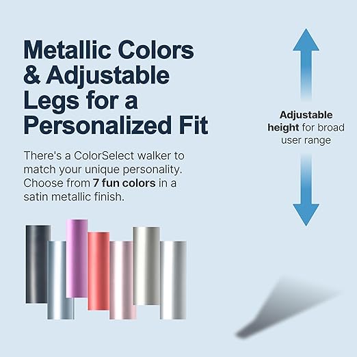 Lumex ColorSelect Walkers for Seniors, Rolling & Folding Adult Walker with Wheels, Plum