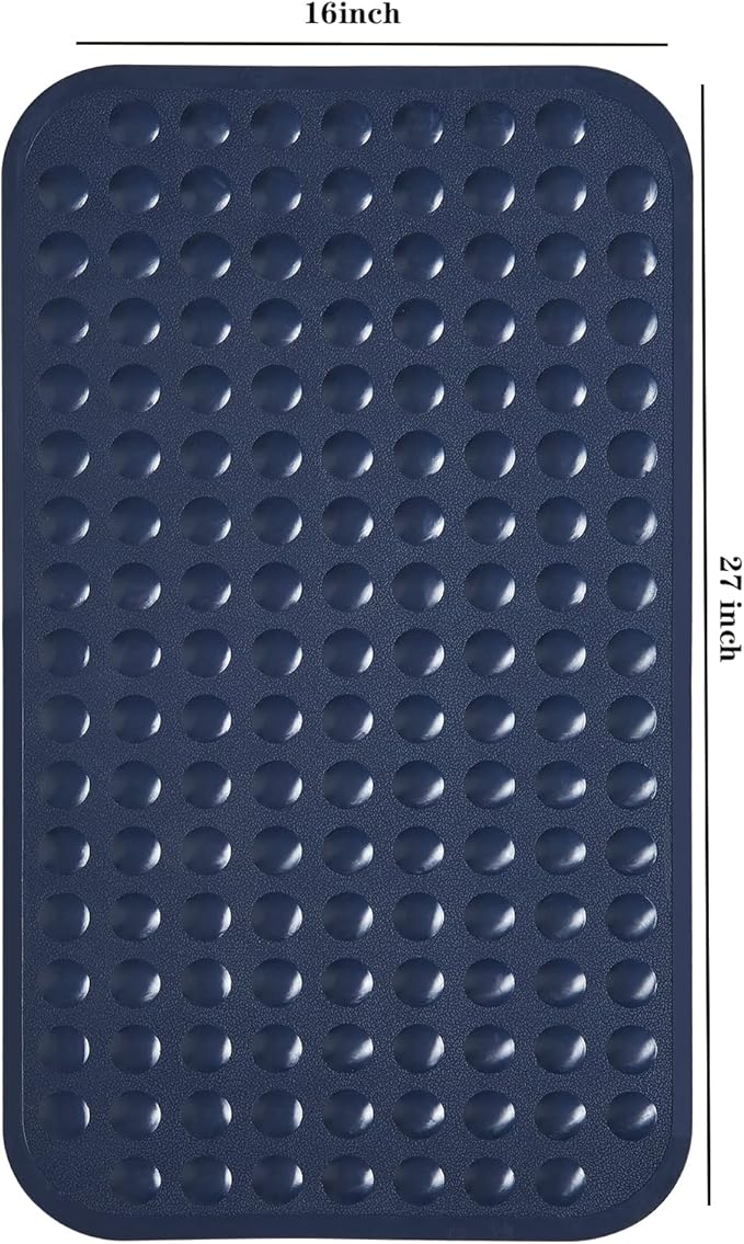 Yanzifly Bathtub Mat Non Slip Bath Mat for Tub Silicone Soft Bath Tub Mat Non Slip Shower Mats, Suction Cups Bath Tub Anti Slip Matt for Familu Use, Machine Washable - Navy Blue