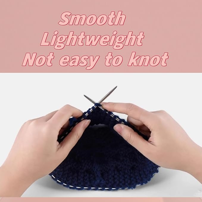 Aolfior Stainless Steel Circular Knitting Needles Size 10 16 Inch 6 mm Set Round Metal (Silver, 16 inch-10-(6.0mm)) Suitable for Beginners and Experienced Knitters Alike.