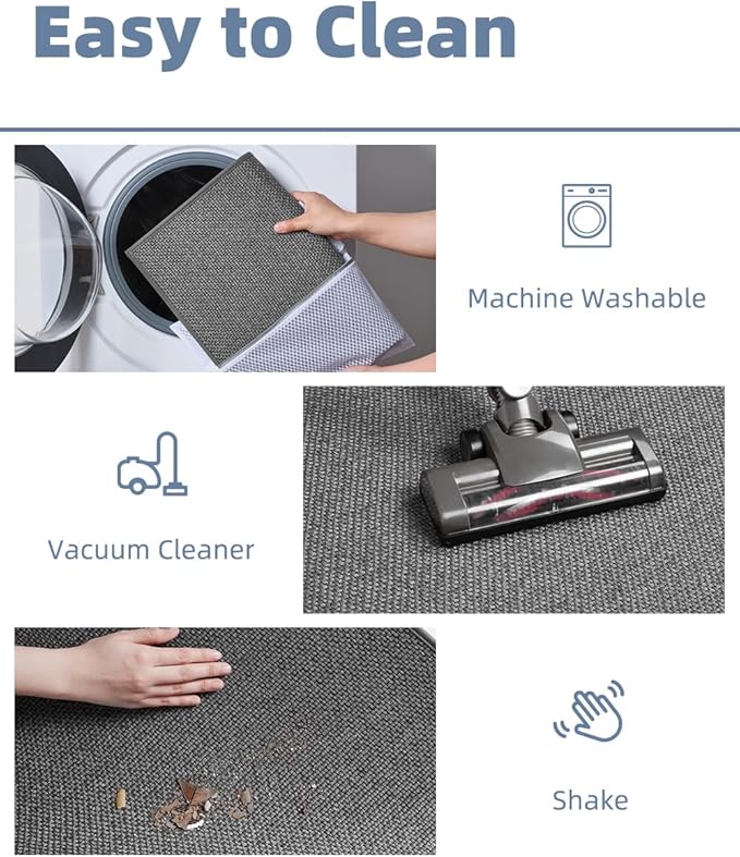 PADOOR Non-Slip Bath-Mats for Bathroom, Rubber-Backing Braided Absorbent Bathroom Mat Machine Washable Thin Bathroom Rugs Fit Under Door Quick Dry Bath Rugs for Floor, 17''x30'' Grey