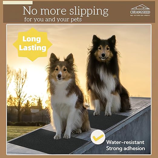 CHUANGSEED Stair Non-Slip Tape 12''x30''（12-Pack） Heavy Duty Black 80 Grit Anti-Slip Outdoor treads Grip Tape- High Traction Adhesive Stair Treads- Anti Skid Tape-Waterproof