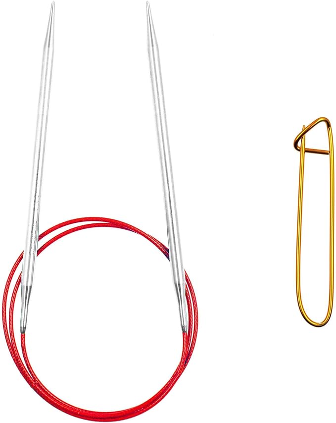 ChiaoGoo Red Lace 60 inch (152cm) Circular Knitting Needles US Size 1.5 (2.5mm) Stainless Steel 7060-1.5 with Stitch Holder