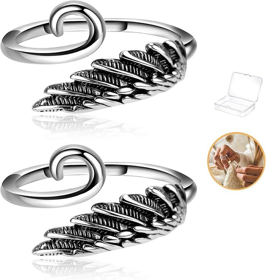 Namifin Crochet Ring for Fingure Adjustable Crochet Tension Ring Yarn Tension Rings Easy Crocheting Crochet Accessories Mother Grandma Thanksgiving Presents