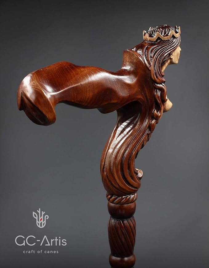 Luxury Handmade Wooden Walking Cane – Premium Carved Solid Wood, Ergonomic Comfort Grip, Designer Canes for Men & Women, Elegant Fashionable Walking Stick 36