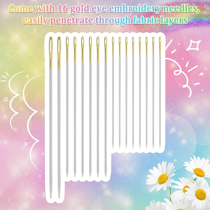 Paxcoo 447 Colors Embroidery Floss Cross Stitch Thread Friendship Bracelet Making String with Needles