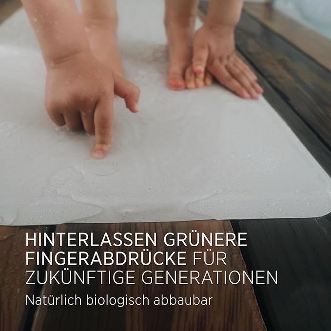 HEVEA Natural Rubber Big Bath Mat - Upcycled, Danish Design - Non Slip Bathtub Mat, 299 Suction Cups - Safe and Friendly Shower Mat for All Ages (Sand)