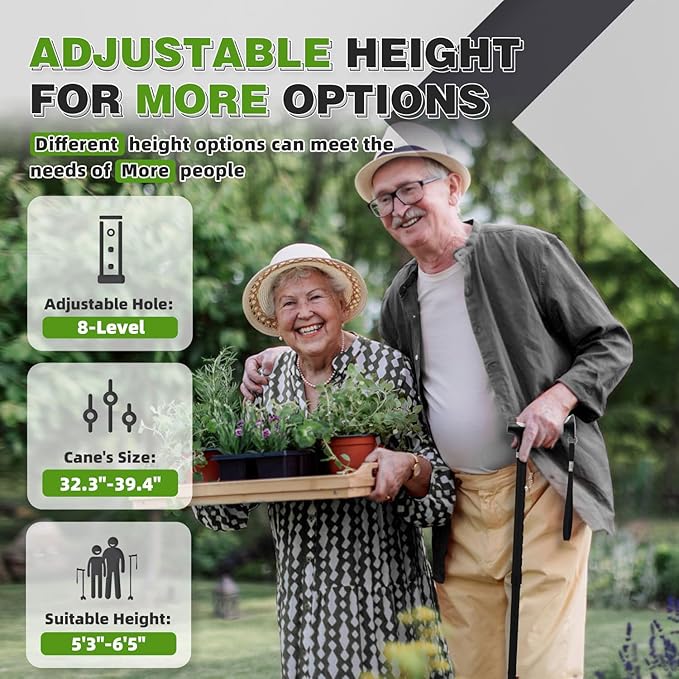 BigAlex Lightweight Collapsible Walking Cane with Soft Comfortable TPR Handle for Seniors and Elderly Adults, Larger Handle for Comfort, Adjustable Support Stick, Portable Travel Aid for Men & Women
