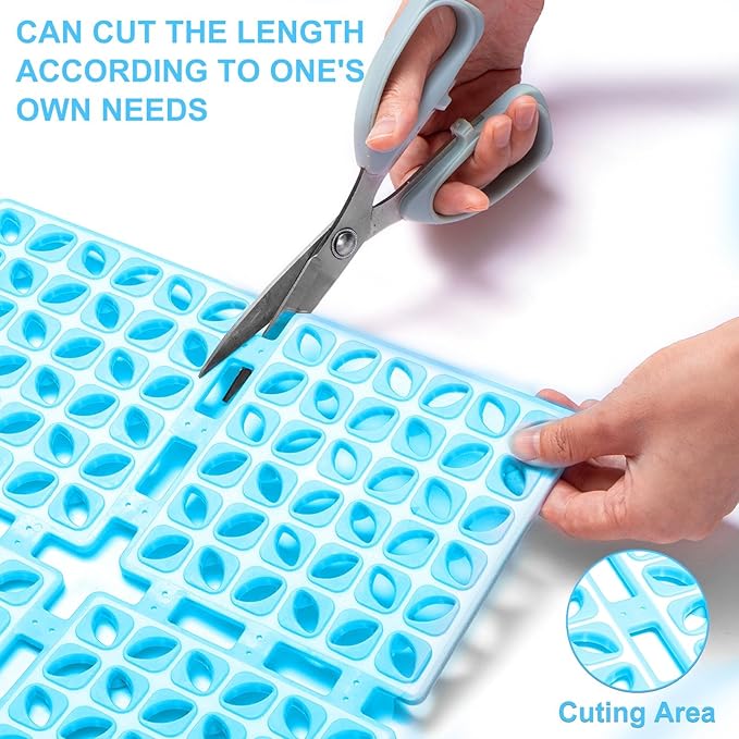 Shower Mat Non Slip，24"X24" Bathtub Mat Non Slip Square Shower Mats for Inside Shower with Drain Holes Suction Cups, Quick Drain, TPE Shower Floor Mat for Elderly & Kids (Blue)