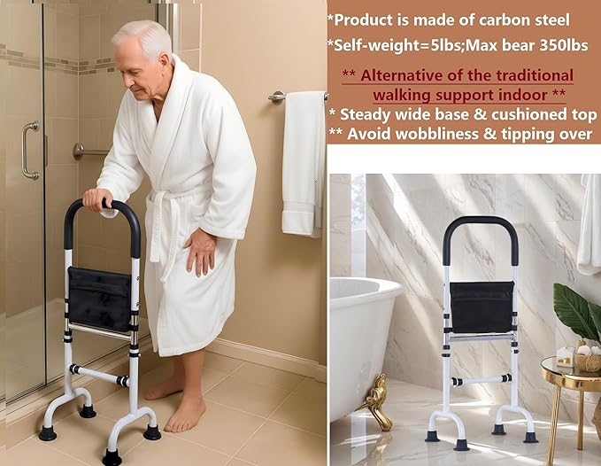 Stand Assist Aid for Elderly; Quad Walking Canes for Seniors; Couch Stand Assist; Aids for Getting Up from Toilet/Recliner/Bed; Height Adjustable 30'' to 36 ''; Soft Handle; 4 Legged feet