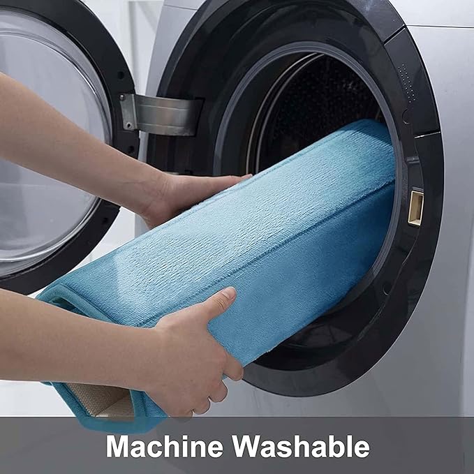 Buganda Memory Foam Bath Mat, 59" x 34", Ultra Soft and Non-Slip Bathroom Rugs, Water Absorbent and Machine Washable Bath Rug Runner for Bathroom, Shower, and Tub, Blue