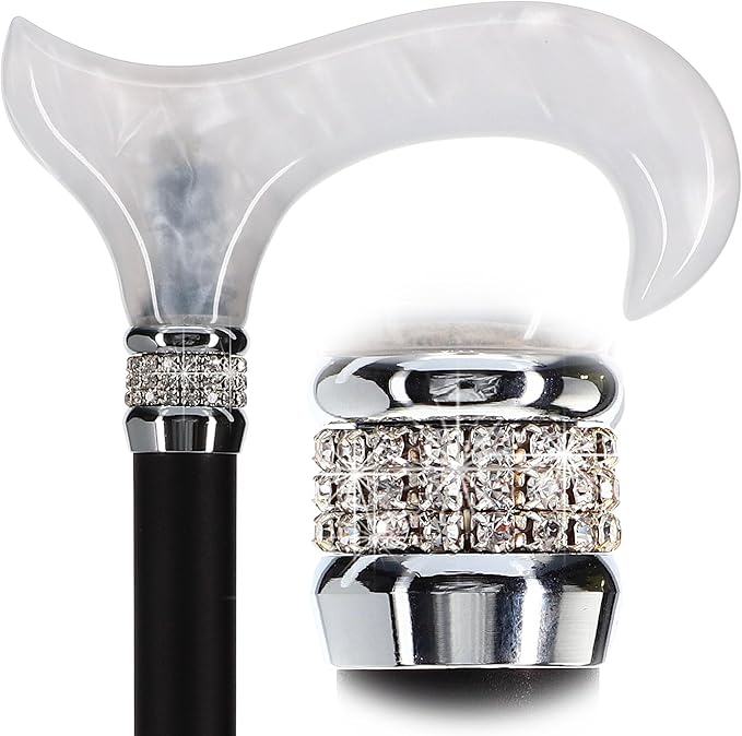 Royal RC Canes Stylish Walking Sticks – Rhinestone Collar Designer Adjustable Canes Colorful – Best Gift for Men and Women Light Weight Aluminum Shaft & Safe to Walk