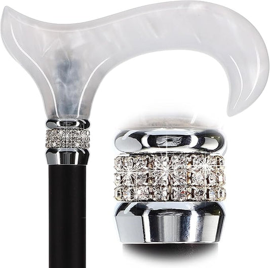 Royal RC Canes Stylish Walking Sticks – Rhinestone Collar Designer Adjustable Canes Colorful – Best Gift for Men and Women Light Weight Aluminum Shaft & Safe to Walk