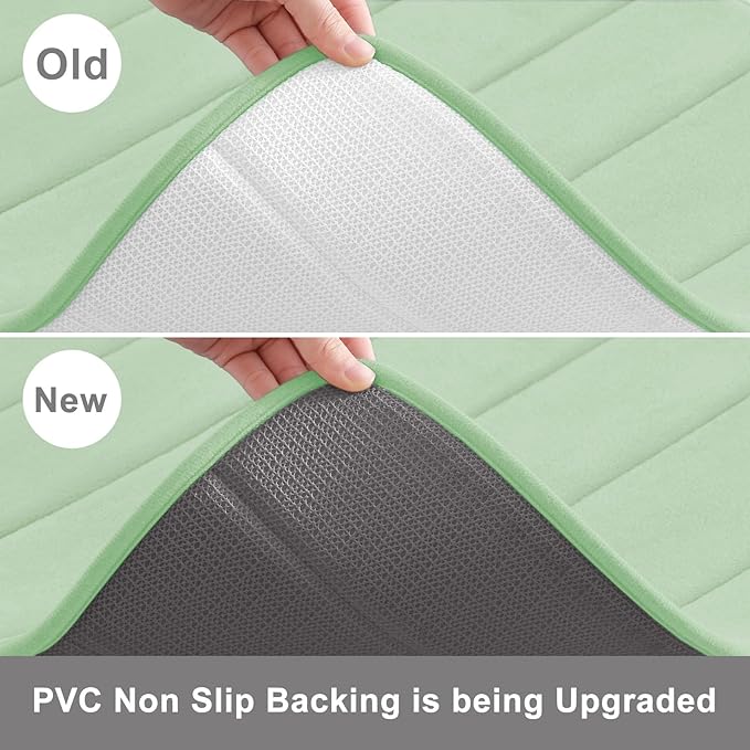 Buganda Memory Foam Bath Mat, 44" x 24", Ultra Soft and Non-Slip Bathroom Rugs, Water Absorbent and Machine Washable Bath Rug Runner for Bathroom, Shower, and Tub, Sage Green