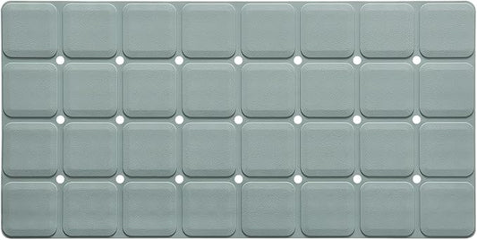 Silicone Bath Mat with Suction Cups – Non-Slip Foldable Bathtub & Shower Mat, Durable & Quick-Dry Safety Tub Mat with Large Drain Holes for Families 28"x 14" Grey