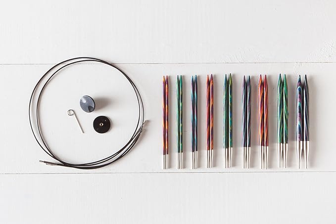 Knit Picks Options Wood Interchangeable Knitting Needle Set - US 4-11 (Mosaic)