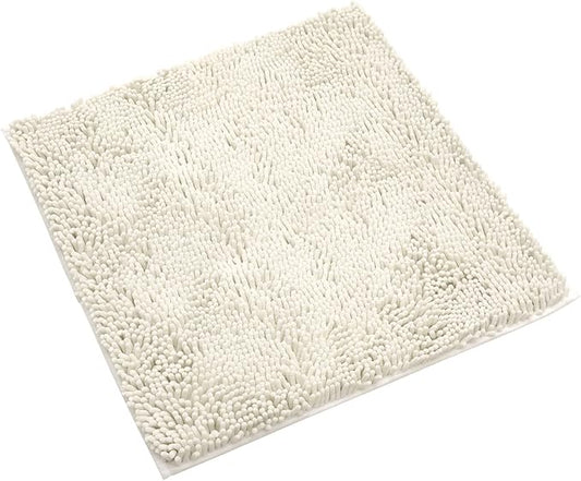 Non-Slip Bath Rug,Extra Soft Microfiber Bedroom Shag Carpet with Anti-Slip Backing,Water/Dust Absorbent Fast Dry Shower Mat,Sound Insulated Stairs Pad,Machine Washable (Ivory,24 x 24 Inches)