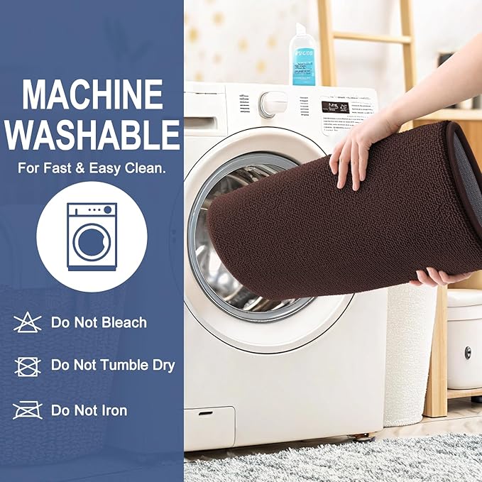 OLANLY Thick Memory Foam Bath Mat Rug 59x24, Extra Soft Absorbent Bathroom Rug, Quick Dry Bath Mats, Non-Slip, Machine Washable Carpet for Bathroom, Tub and Shower, Home Decor Accessories, Brown