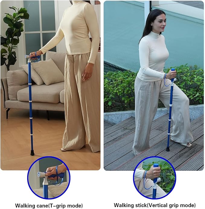 Canes for Women for Stability, Walking Cane for Men, Folding Canes for Women Adjustable for Travel, Dual Modes Handle (Sticks or Canes) with Daily Pill Box