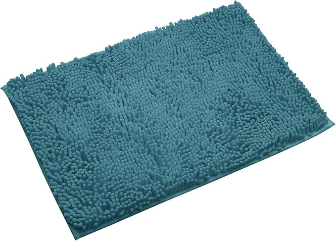 Non-Slip Bath Rug,Extra Soft Microfiber Bedroom Shag Carpet with Anti-Slip Backing,Water/Dust Absorbent Fast Dry Shower Mat,Sound Insulated Stairs Pad,Machine Washable (Turquoise,17 x 27 Inches)