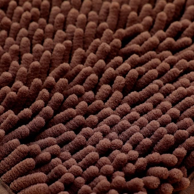 Non-Slip Bath Rug,Extra Soft Microfiber Bedroom Shag Carpet with Anti-Slip Backing,Water/Dust Absorbent Fast Dry Shower Mat,Sound Insulated Stairs Pad,Machine Washable (Coffee,15 x 23 Inches)