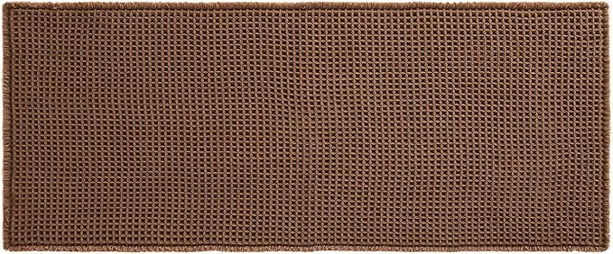 Waffle Bath Mat, Boho Bathroom Rugs Non Slip Washable Super Absorbent Quick Dry Bath Mat Farmhouse Bathroom Decor, 48"x24" Mocha