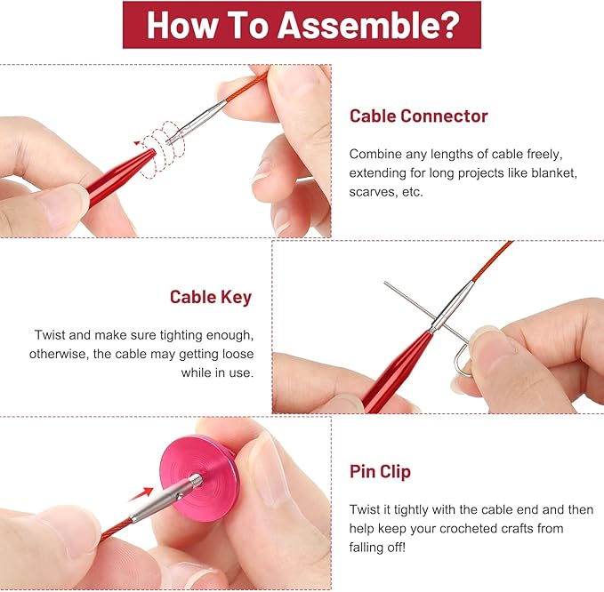 Aeelike Interchangeable Knitting Needles,13 Pairs Circular Knitting Needles Set Aluminum (Size 3.0mm-10.0mm) with 4 Cables for Socks Blankets Cushions, Ideal Crochet Gift