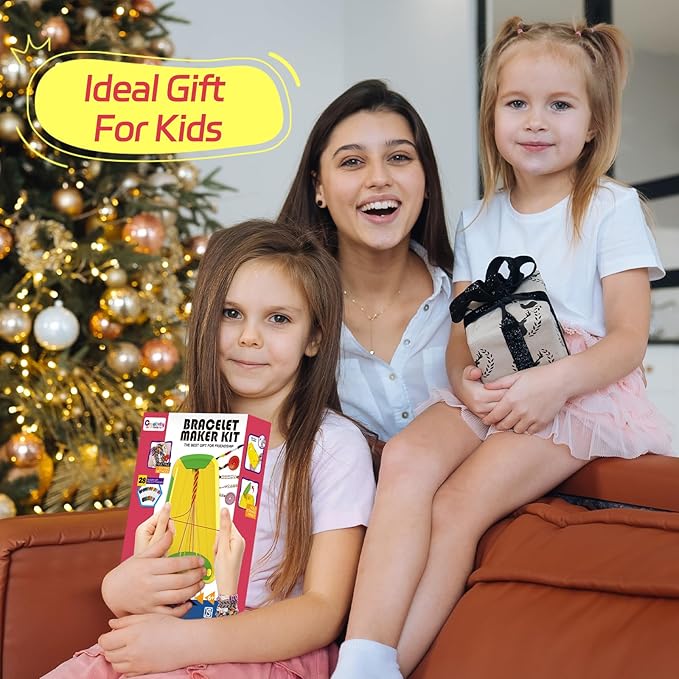 Maynacs Arts and Crafts for Kids Ages 8-12,Friendship Bracelet Making Kit for Girl,Kids Jewelry Making Kit with 28 Pre-Cut Threads,Christmas Birthday Gifts for Ages 6 7 8 9 10 11 12 Year Old Cyan