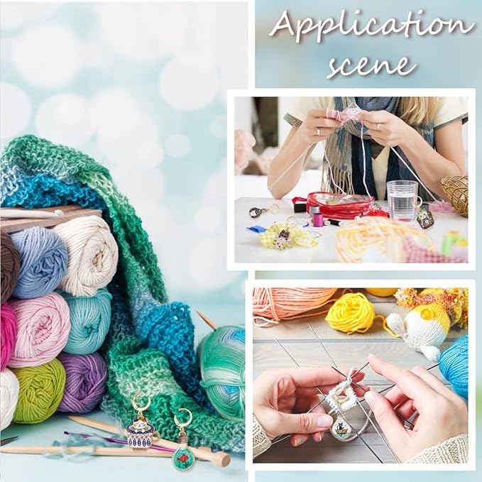 NBEADS 12 Pcs Cup Cat Stitch Markers, 6 Colors Alloy Enamel Cat Crochet Stitch Marker Charms Removable Locking Stitch Marker for Knitting Weaving Sewing Accessories Quilting Handmade Jewelry