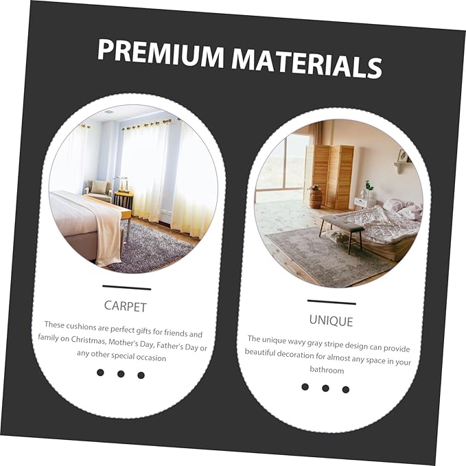 Non-Slip Polyester Absorbent Floor Mat for Bathroom Entryway Home Anti-Skid Foot Pad Rug with Water Absorption Safe for Elderly and Wave Gray