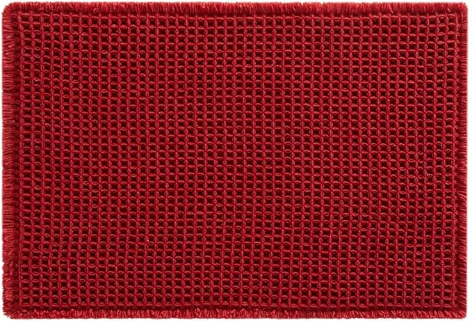 Waffle Bath Mat, Boho Bathroom Rugs Non Slip Washable Super Absorbent Quick Dry Bath Mat Farmhouse Bathroom Decor, 36"x24" Burgundy