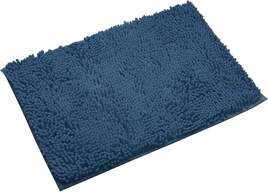 Non-Slip Bath Rug,Extra Soft Microfiber Bedroom Shag Carpet with Anti-Slip Backing,Water/Dust Absorbent Fast Dry Shower Mat,Sound Insulated Stairs Pad,Machine Washable (NavyBlue,19 x 31 Inches)