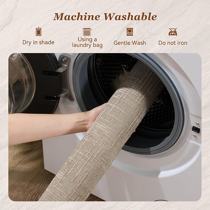 AMOAMI Bath Mat Non Slip Super Absorbent Quick Dry Bath Mats for Bathroom Floor Rubber Backing Washable Bathroom Rugs Modern Woven Jacquard Mat, Beside Tub Bath Rugs, 17" x 24", Brown