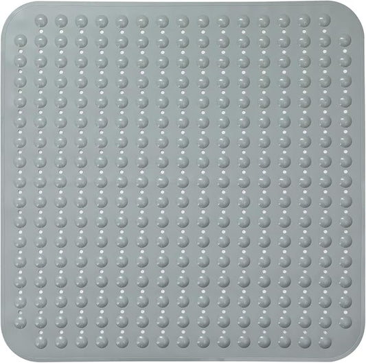 ENKOSI Extra Large Square Non Slip Shower Mat - 31 x 31-inch XL Bathroom Shower Mat - Square Shower Matts for Shower Stall Floors | Secure Suction Cups and Drain Holes (31x31 Mint Green)