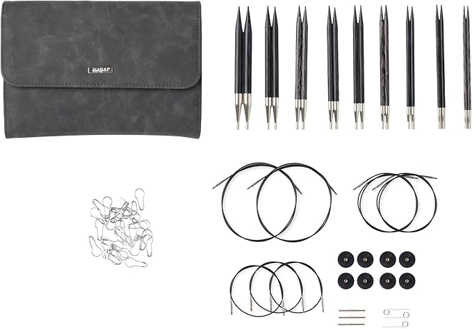 Knit Picks Options Wood Interchangeable Knitting Needle Set with Case and Stitch Markers (Clark)
