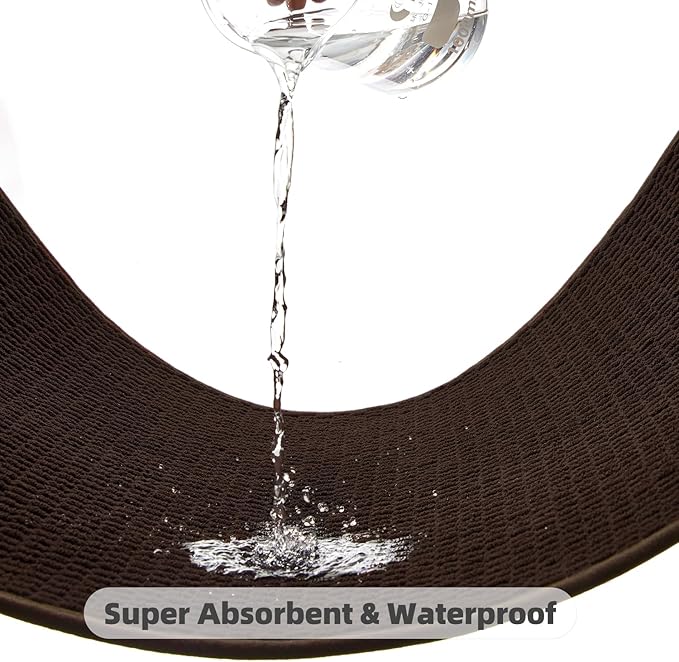 Large Bathroom Rugs Non Slip Washable Bath Rugs Super Absorbent Bathroom Rug Thin Quick Dry Low Pile Bath Mats, Brown 36"x60"