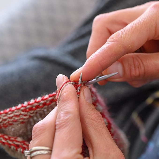 uxcell 3Pcs Size US 6 (4mm) Double-Pointed Flexible Knitting Needles 9 Inch(23cm) Stainless Steel Needle for Handmade Projects DIY Knitting