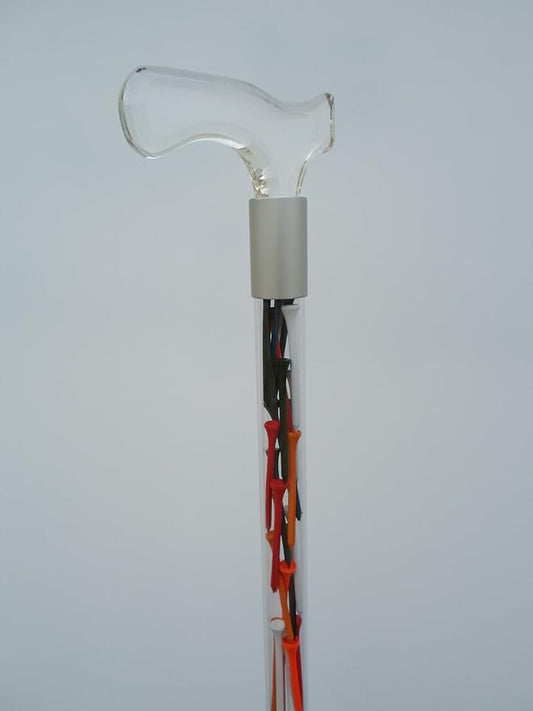 Elegant Acrylic Designer Walking Cane (34", Multi-Color Golf Tees)