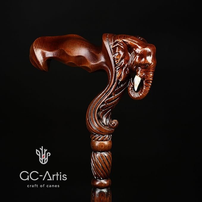 Luxury Handmade Wooden Walking Cane – Premium Carved Solid Wood, Ergonomic Comfort Grip, Designer Canes for Men & Women, Elegant Fashionable Walking Stick 36