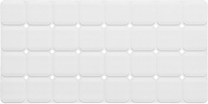 Silicone Bath Mat with Suction Cups – Non-Slip Foldable Bathtub & Shower Mat, Durable & Quick-Dry Safety Tub Mat with Large Drain Holes for Families 28"x 14" White