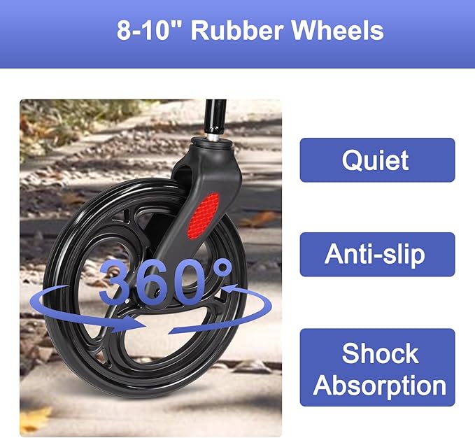 Rollator Walkers for Seniors, Foldable Rollator Walkers with Seat, 300 lbs Capacity Rolling Walker with Storage Bag, Adjustable Height, Lightweight Walker for Mobility Impaired, for Home/Travel (Blue)