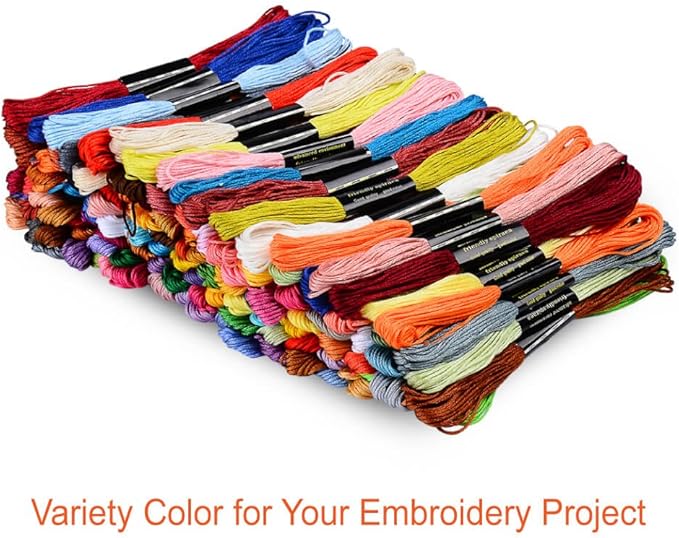 Paxcoo 124 Skeins Embroidery Floss Cross Stitch Thread with Needles