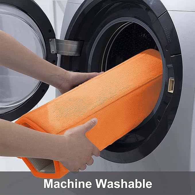 Buganda Memory Foam Bath Mat, 44" x 24", Ultra Soft and Non-Slip Bathroom Rugs, Water Absorbent and Machine Washable Bath Rug Runner for Bathroom, Shower, and Tub, Orange
