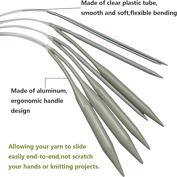 Circular Knitting Needles,32 Inch (80cm) Length Premium Aluminum Round Knitting Needles for Handmade Knitting DIY Size US 4(3.5mm)