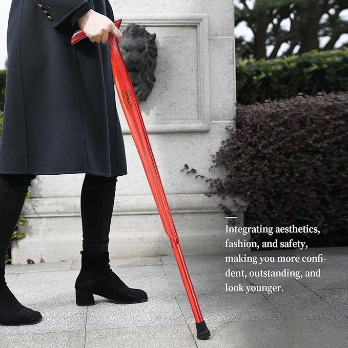 Wooden Walking Cane for Men and Women -Natural Solid Wood, 3 Rubber Tips, Heavy Duty, with Travel Bag- Wooden Walking Stick, Ergonomic Canes for Seniors Unisex Walking Canes