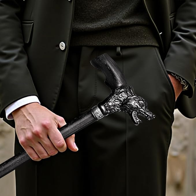 Walking Cane Dedicated Sizes with Hand-Carved Wooden Walking Cane for Men and Women Support up to 500 lbs, All-Day Comfort Ergonomic Canes for Seniors Daily Walking and Outdoor Strolls