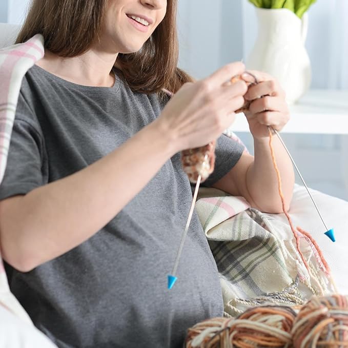 BlingKingdom 30 PCS Knitting Needle Point Protectors, 2 Sizes Colorful Needle Tip Stoppers for Knitting Sewing DIY Art (15 PCS Small + 15 PCS Large)