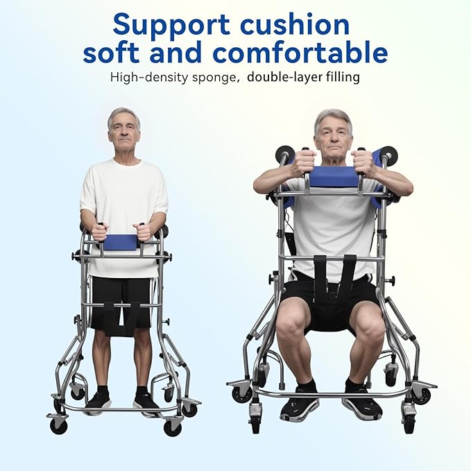 Walker, Walkers for Seniors, Hemiplegia Rehabilitation Standing Frame, Walker Aid for The Disabled, Walking Assistance Devices, Anti Recline, Lower Limb Training, Adjustable Width and Height