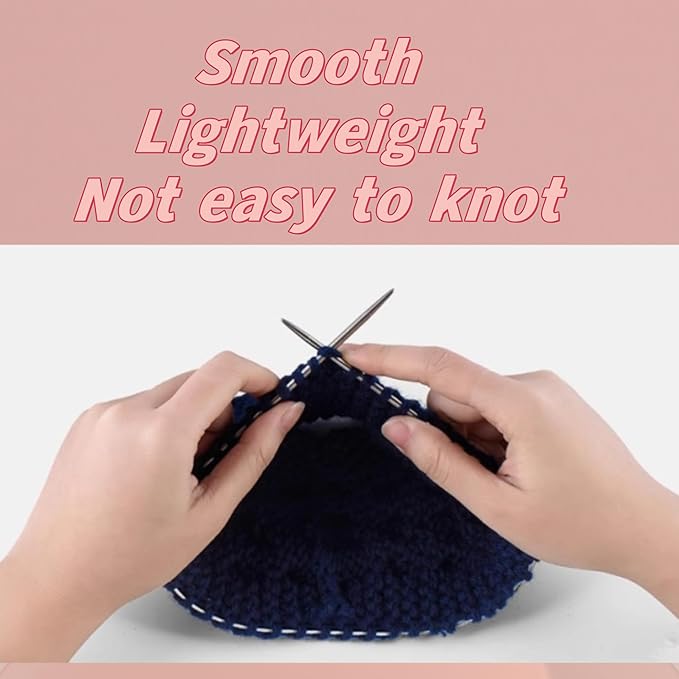 Aolfior Stainless Steel Circular Knitting Needles Size 4 16 Inch 3.5 mm Set Round Metal (Silver, 16 inch-4-(3.5mm)) Suitable for Beginners and Experienced Knitters Alike.